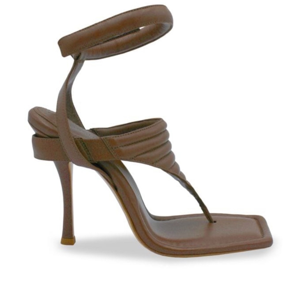Gia Borghini Quilted Ankle Wrap Leather Sandals